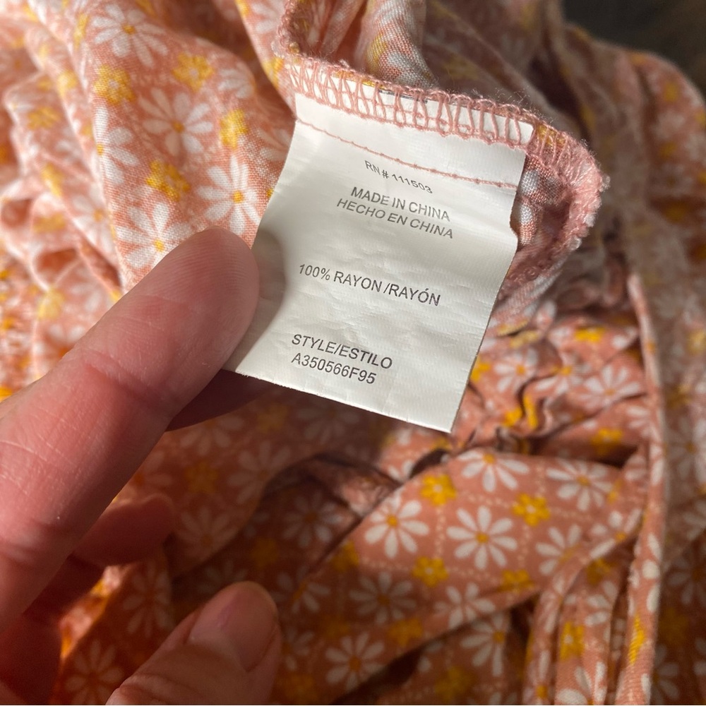 Elegant Pink & Orange Patterned Dress XL - Picture 9 of 10
